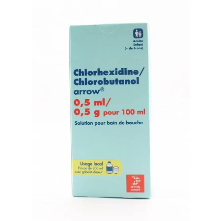 Chlorhexidine/Chlorobutanol Arrow 0,5ml/0,5g 200ml - Univers Pharmacie