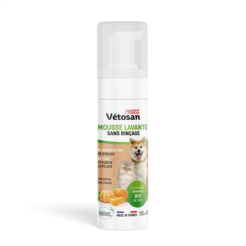 Clément Thékan Vétosan Mousse Lavante sans Rinçage 150ml - Univers Pharmacie Clément Thékan Vétosan Mousse Lavante sans Rinçage 150ml - Univers Pharmacie