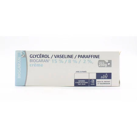 Crème Glycérol Vaseline Paraffine Biogaran 250g - Univers Pharmacie