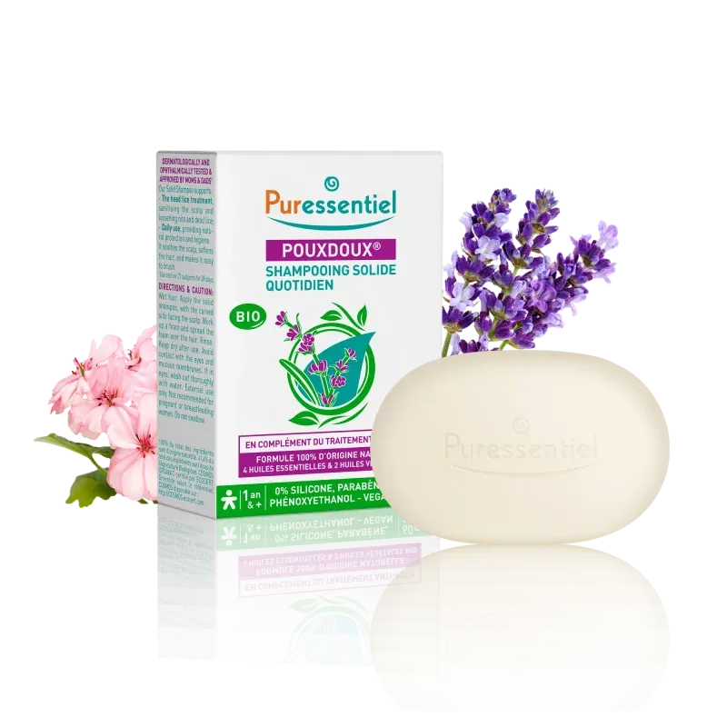 Puressentiel Pouxdoux Shampooing Solide Quotidien Bio 60g - Univers Pharmacie