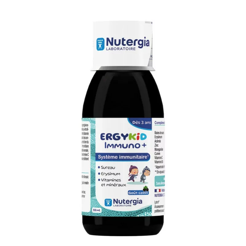 Nutergia Ergykid Immuno+ Goût Cassis 150ml - Univers Pharmacie