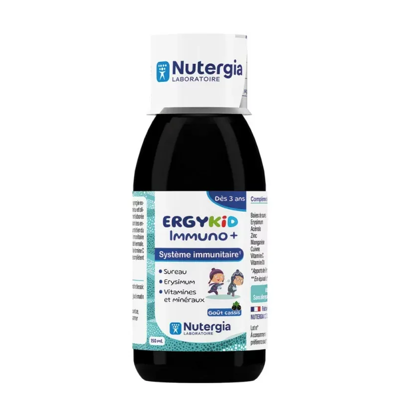 Nutergia Ergykid Immuno+ Goût Cassis 150ml - Univers Pharmacie