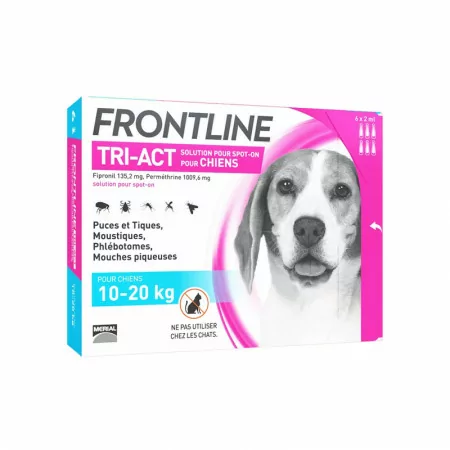 Frontline Tri-Act Chiens 10-20kg 6X1ml - Univers Pharmacie