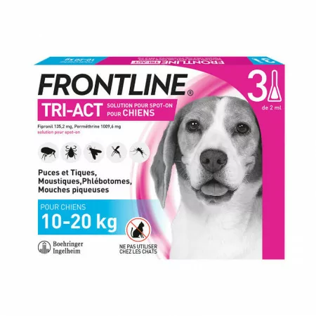 Frontline Tri-Act Chiens 10 -20 kg 3X2ml - Univers Pharmacie