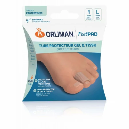 Orliman FeetPad Tube Protecteur Gel & Tissu Orteils et Doigts Taille L - Univers Pharmacie