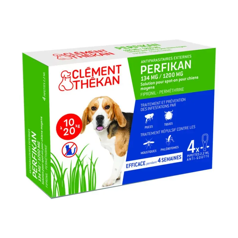 Clément Thékan Perfikan 134mg/1200mg Chiens Moyens 4X2,2ml - Univers Pharmacie