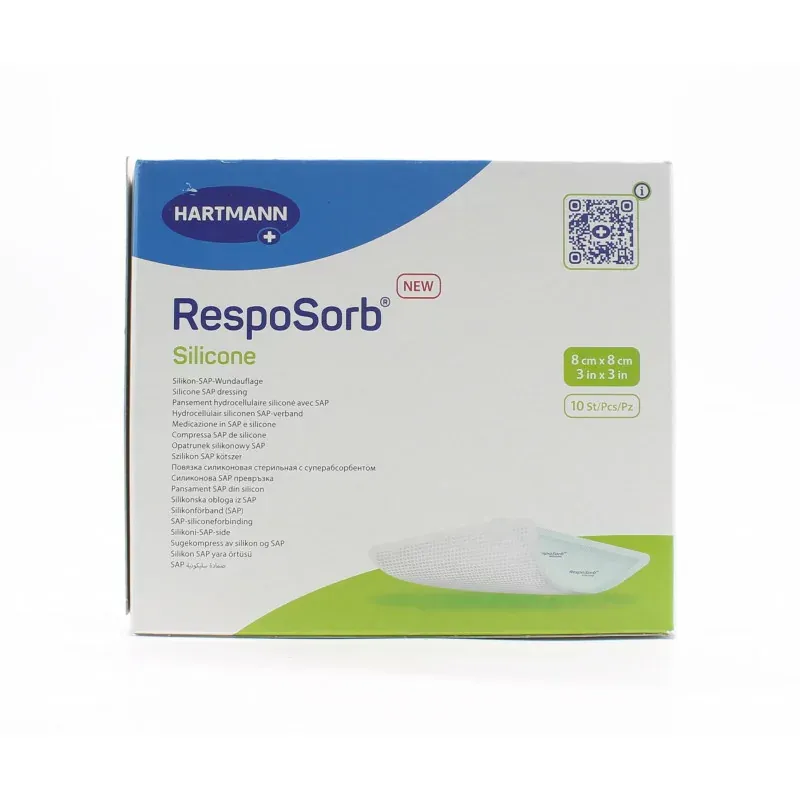 Resposorb Silicone  8cmX8cm 10 pansements - Univers Pharmacie