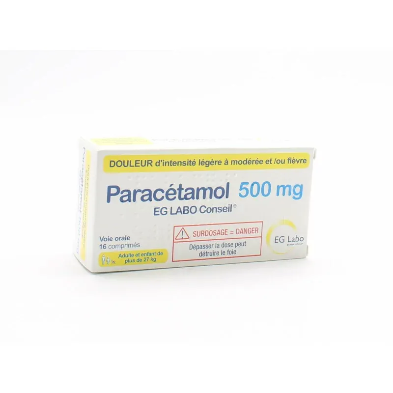 Paracétamol 500mg EG Labo Conseil 16 comprimés - Univers Pharmacie