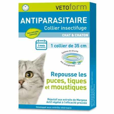 Vetoform Antiparasitaire Collier Insectifuge Chat & Chaton 35cm - Univers Pharmacie