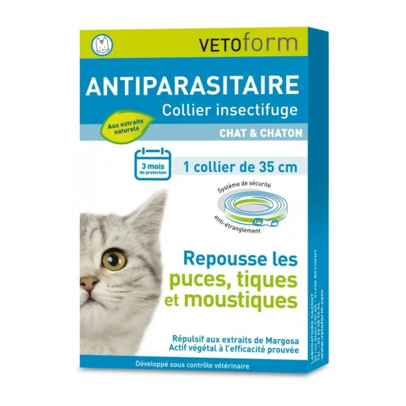 Vetoform Antiparasitaire Collier Insectifuge Chat & Chaton 35cm - Univers Pharmacie
