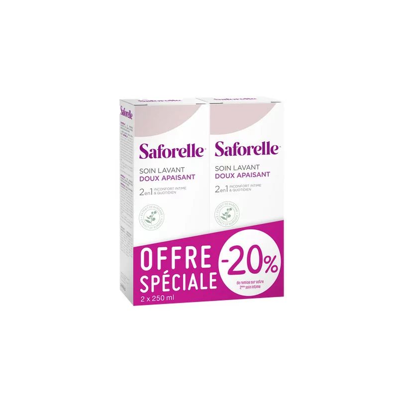 Saforelle Soin Lavant Doux Apaisant 2X250ml - Univers Pharmacie