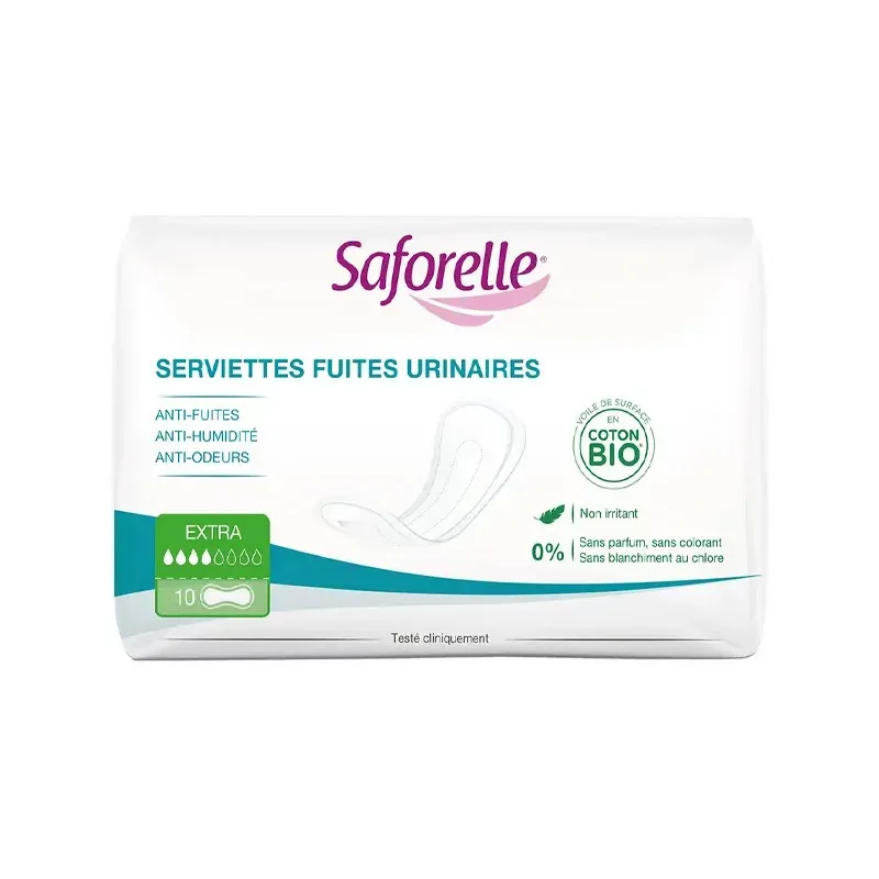 Saforelle Serviettes Fuites Urinaires Extra X10 - Univers Pharmacie