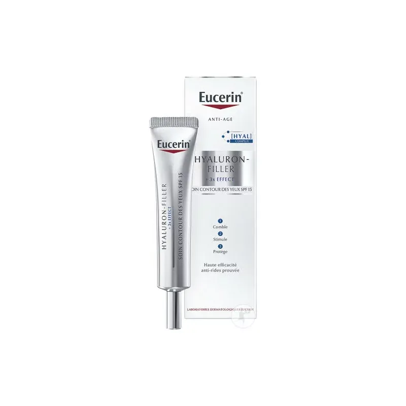 Eucerin Hyaluron-Filler 3x Effect Soin Contour des Yeux SPF15 15ml - Univers Pharmacie