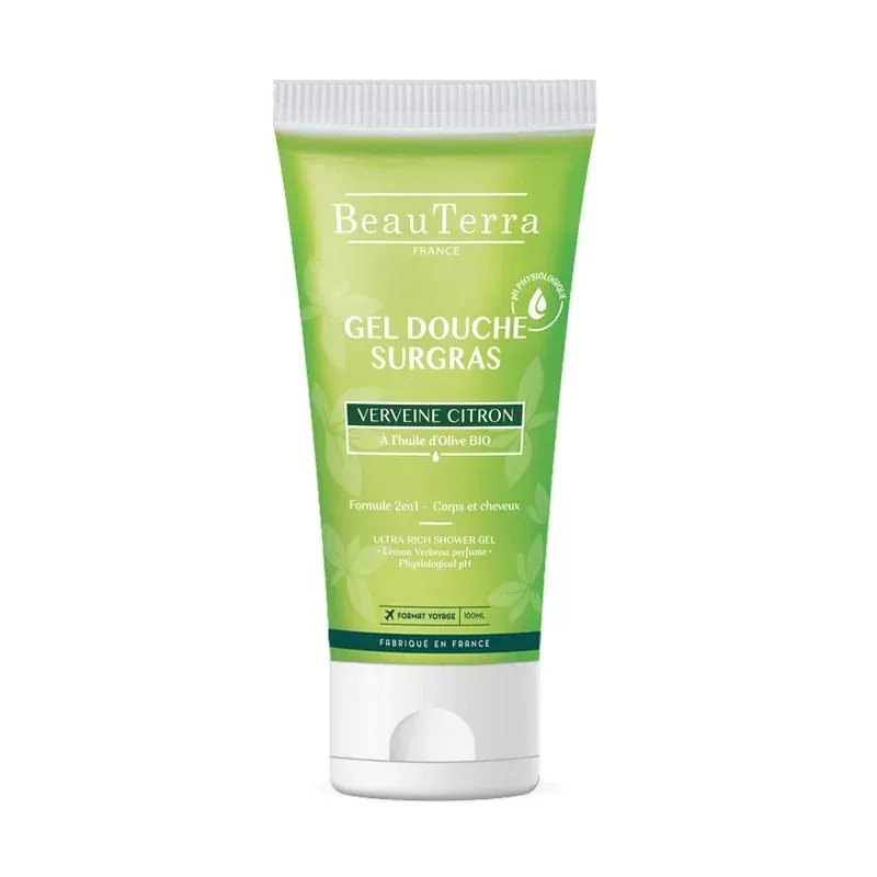 BeauTerra Gel Douche Surgras Verveine Citron 100ml - Univers Pharmacie