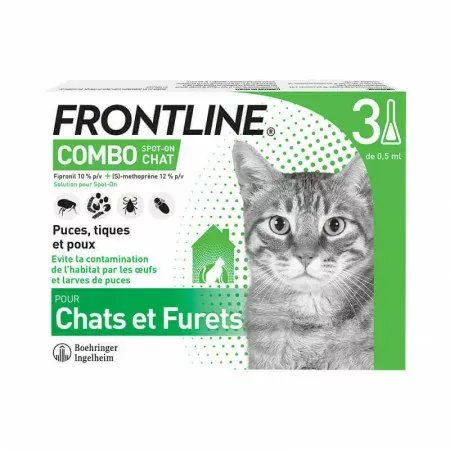 Frontline Combo Chats et Furets 3 pipettes - Univers Pharmacie