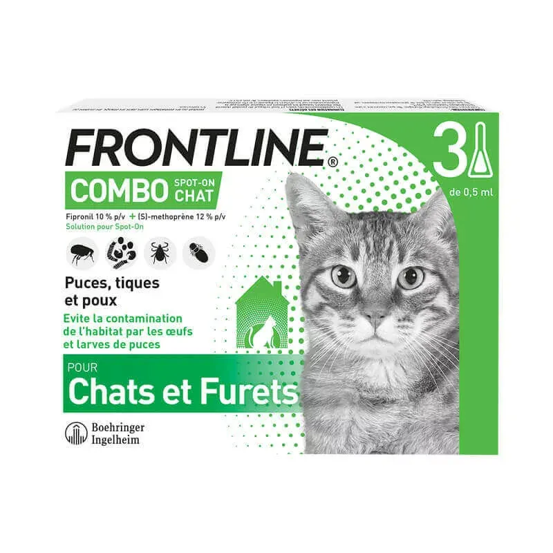 Frontline Combo Chats et Furets 3 pipettes - Univers Pharmacie