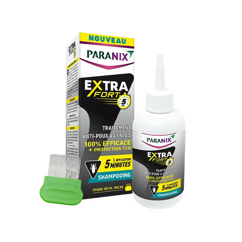 Shampooing Anti-poux et Lentes Extra Fort Paranix 200ml