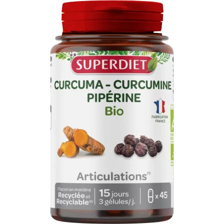 Superdiet Curcuma Curcumine Pipérine Bio 45 gélules - Univers Pharmacie
