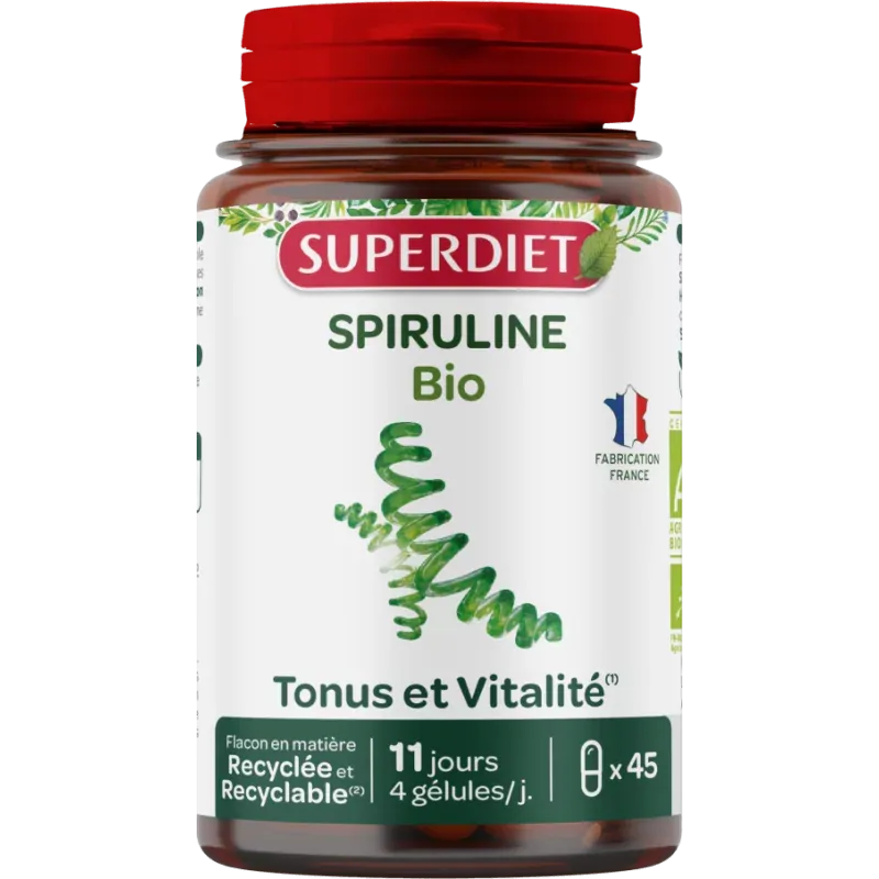 Superdiet Spiruline Bio 45 gélules