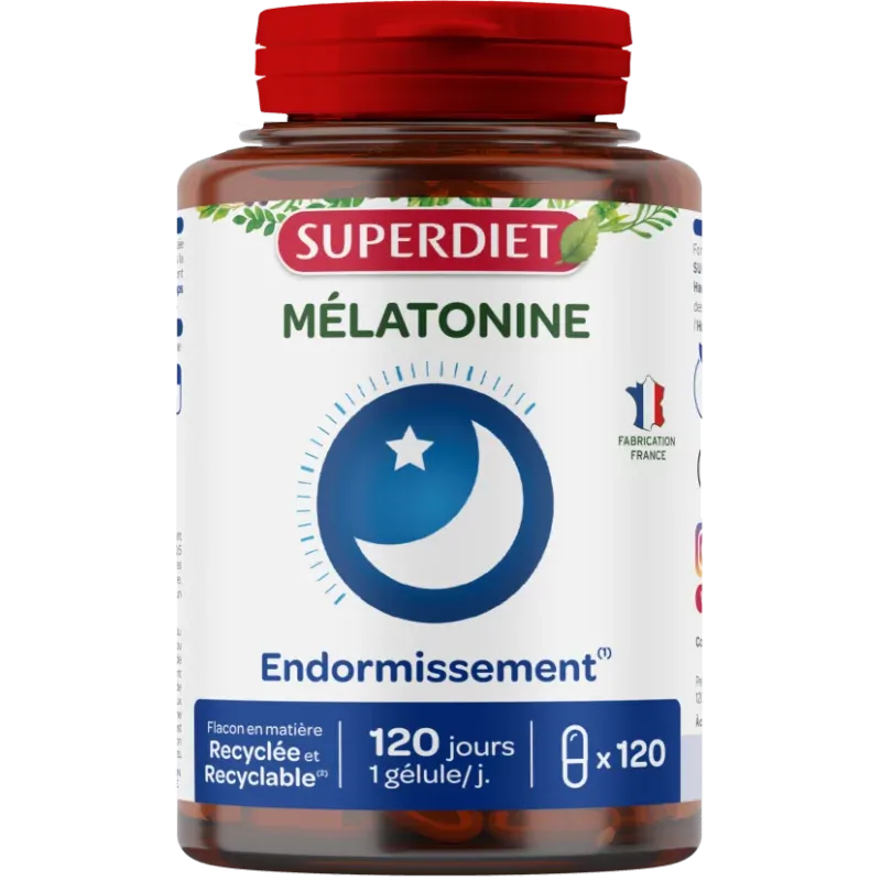 Superdiet Mélatonine Endormissement 120 gélules - Univers Pharmacie