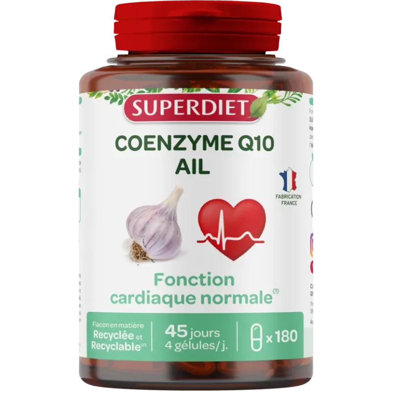 Superdiet Coenzyme Q10 Ail 180 gélules - Univers Pharmacie