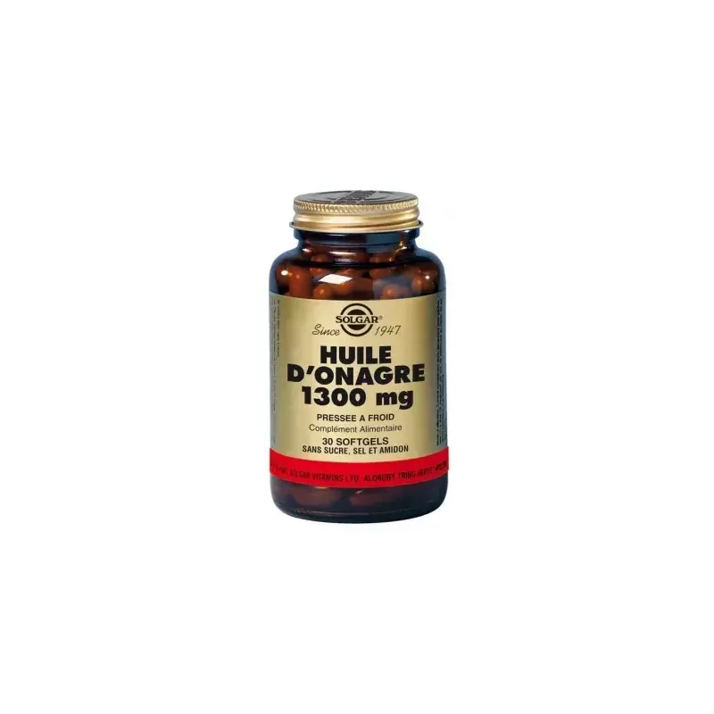 Solgar Huile d'Onagre 1300mg 30 softgels - Univers Pharmacie