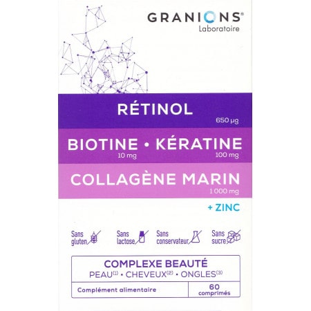 Granions Complexe Beauté Peau Cheveux Ongles 60 comprimés - Univers Pharmacie