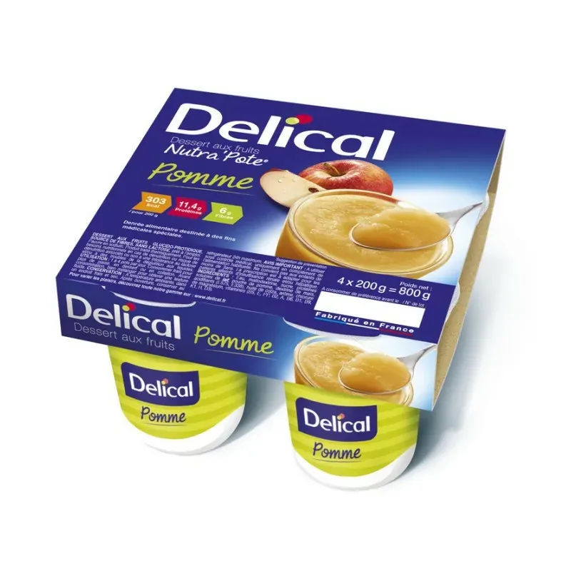 Delical Nutra'Pote Pomme 4X200g - Univers Pharmacie