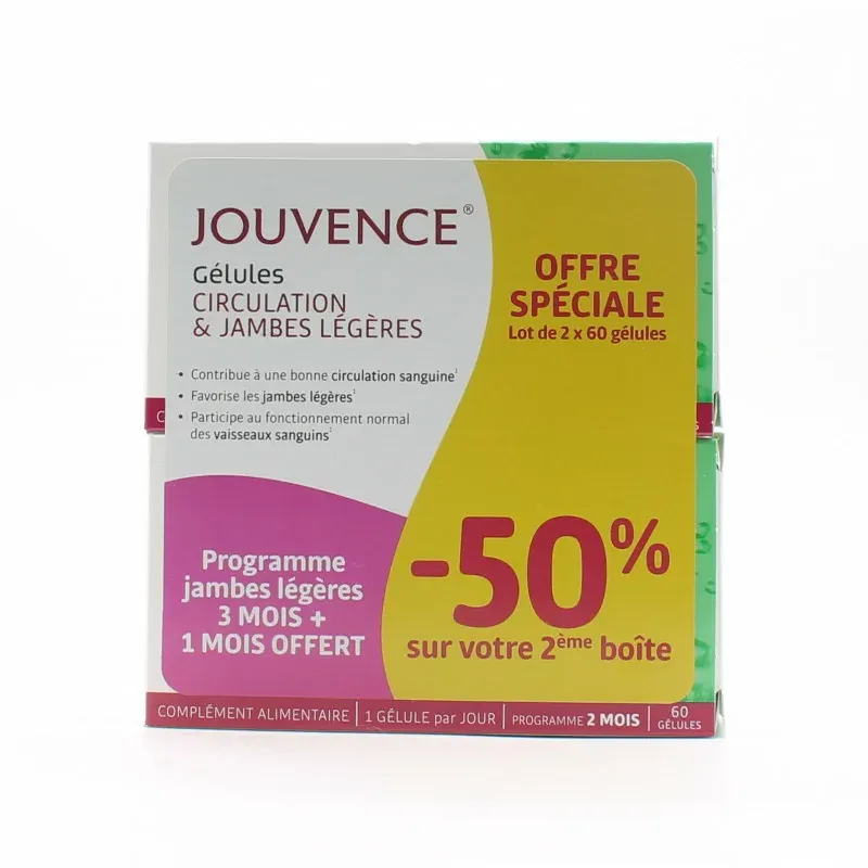 Jouvence Circulation & Jambes Légères 2X60 gélules - Univers Pharmacie