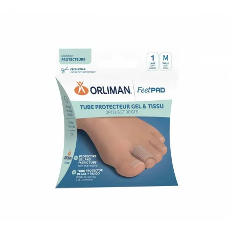 Orliman FeetPad Tube Protecteur Gel & Tissu Orteils et Doigts Taille M - Univers Pharmacie
