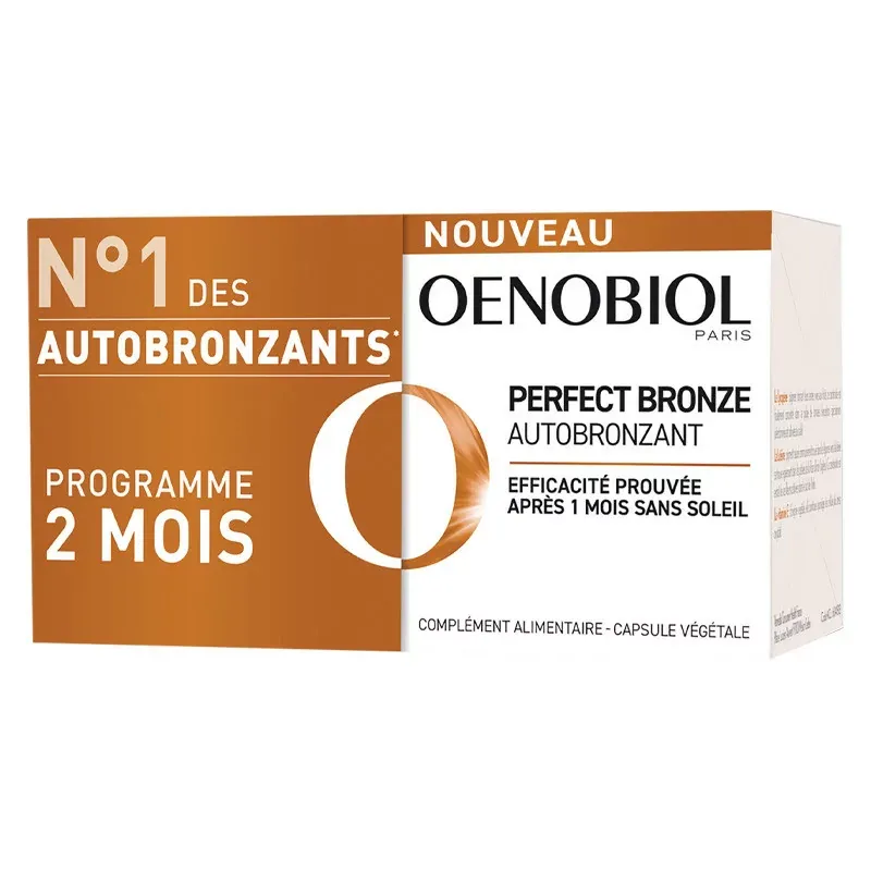 Oenobiol Perfect Bronze Autobronzant 2X30 capsules - Univers Pharmacie Oenobiol Perfect Bronze Autobronzant 2X30 capsules - Univers Pharmacie