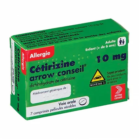 Cétirizine 10mg Arrow Conseil 7 comprimés - Univers Pharmacie