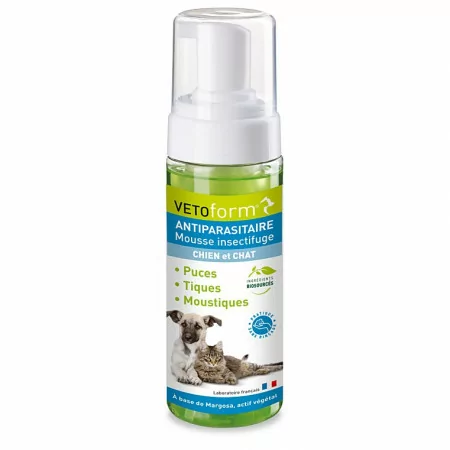VetoForm Antiparasitaire Mousse Insectifuge 150ml - Univers Pharmacie