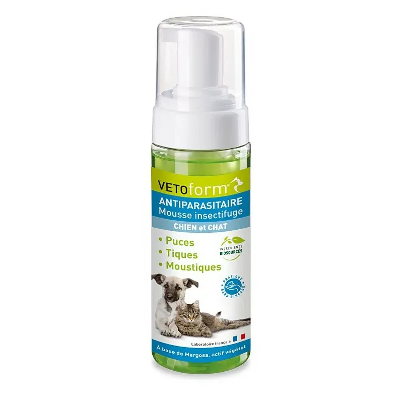 VetoForm Antiparasitaire Mousse Insectifuge 150ml - Univers Pharmacie