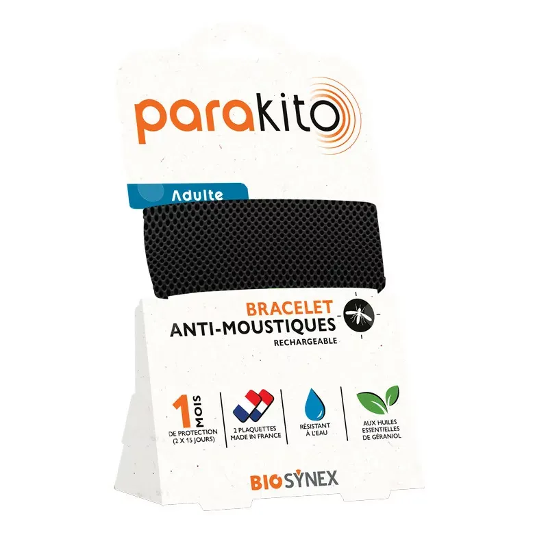 Para'kito Bracelet Anti-moustiques Noir - Univers Pharmacie