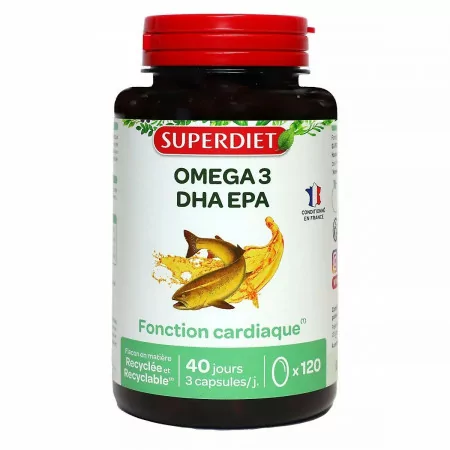 Superdiet Omega 3 DHA EPA 120 gélules - Univers Pharmacie