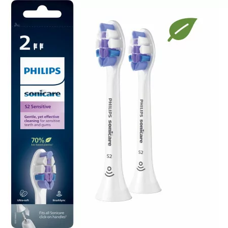 Philips Sonicare S2 Sensitive Têtes de Brosse à Dents Soniques X2 - Univers Pharmacie