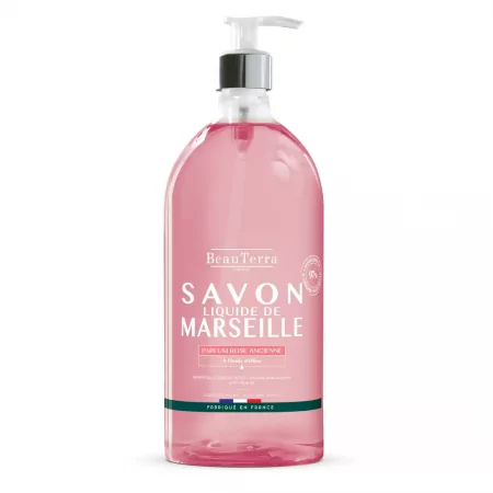 BeauTerra Savon Liquide de Marseille Parfum Rose...