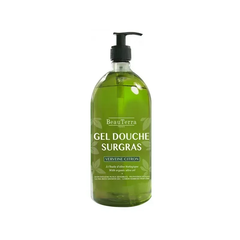 BeauTerra Gel Douche Surgras Verveine Citron 1L - Univers Pharmacie