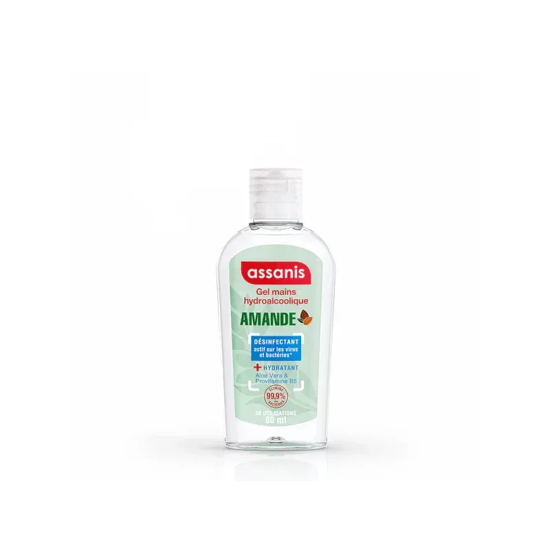 Assanis Gel Mains Hydroalcoolique Amande 80ml - Univers Pharmacie