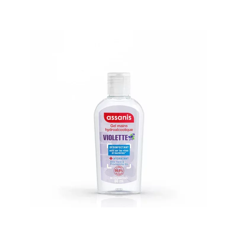 Assanis Gel Mains Hydroalcoolique Violette 80ml - Univers Pharmacie
