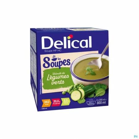 Delical Soupe HP HC Légumes Verts 4X200ml - Univers Pharmacie