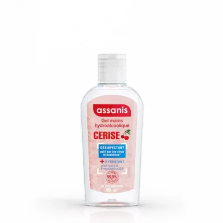 Assanis Gel Mains Hydroalcoolique Cerise 80ml - Univers Pharmacie