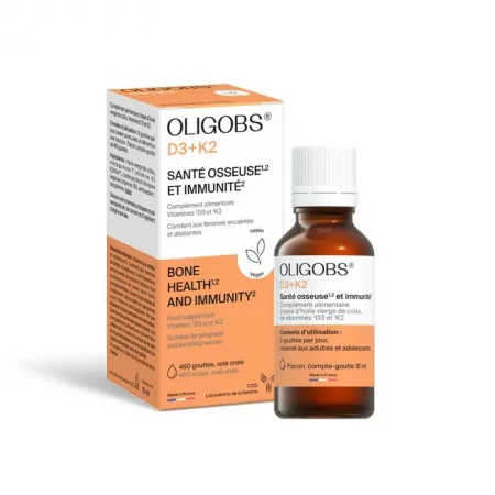 Oligobs D3+K2 Santé Osseuse et Immunité 15ml - Univers Pharmacie