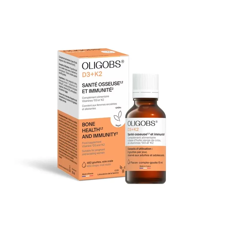 Oligobs D3+K2 Santé Osseuse et Immunité 15ml - Univers Pharmacie