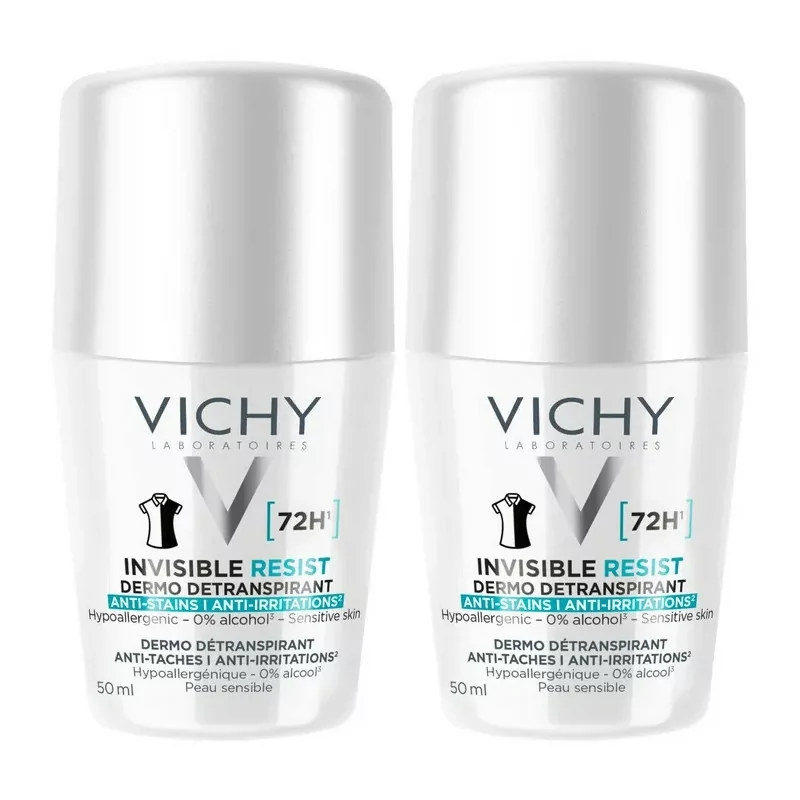 Vichy Invisible Resist Dermo Détranspirant 72H 2X50ml - Univers Pharmacie