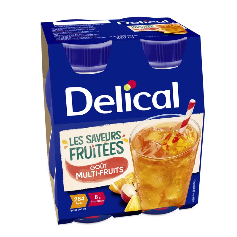 Delical Les Saveurs Fruitées Goût Multi-fruits 4X200ml - Univers Pharmacie