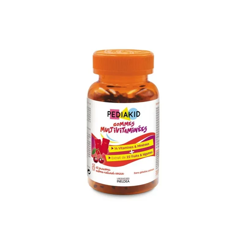 Pediakid Gommes Multivitaminées 60 oursons - Univers Pharmacie