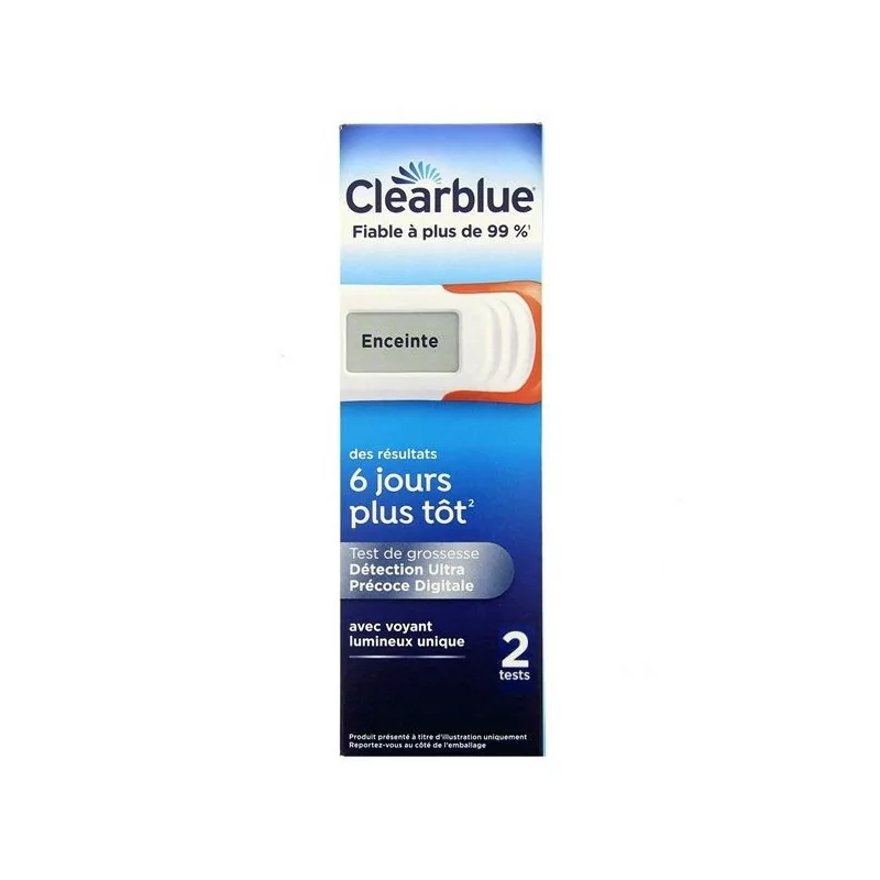 Clearblue Test de Grossesse Détection Ultra Précoce Digitale X2 - Univers Pharmacie