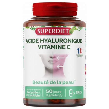 Superdiet Acide Hyaluronique Vitamine C 150 gélules - Univers Pharmacie